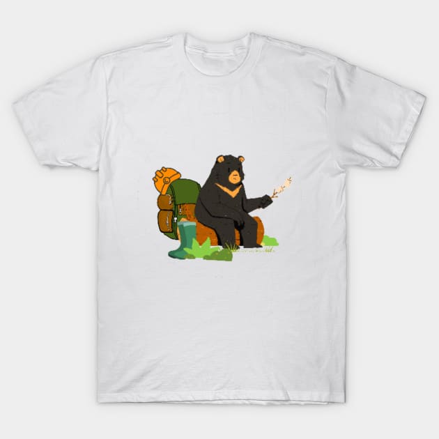 Waiting Caver Bear T-Shirt by WOODDIOS